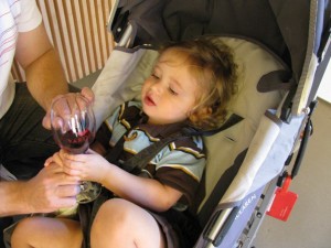 Jojo at the wine tasting